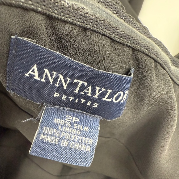 Ann Taylor Dress Women 2 Petite Black Halter Silk Pleated Sleeveless Evening - Picture 6 of 12